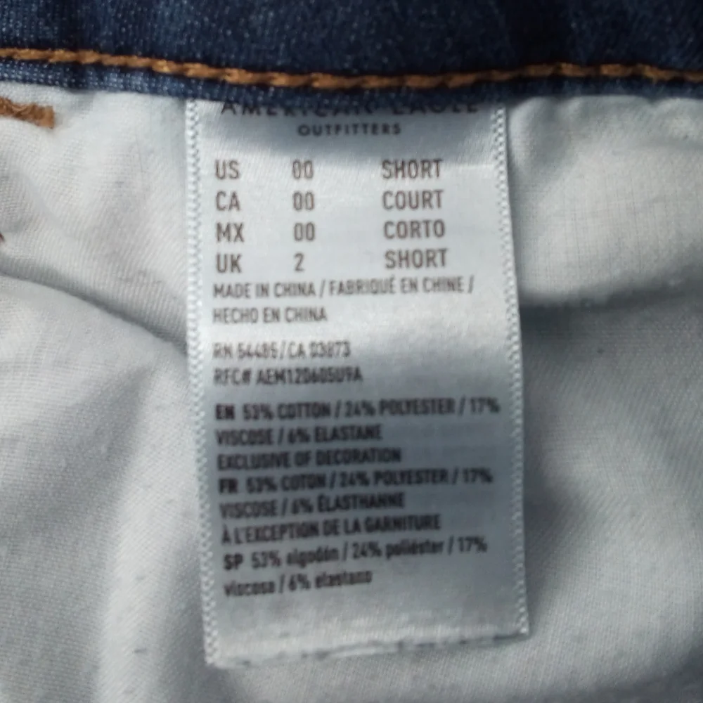 American Eagle Hi-Rise Jegging 2018 Distressed Blue Denim Jeans Cotton Short 00